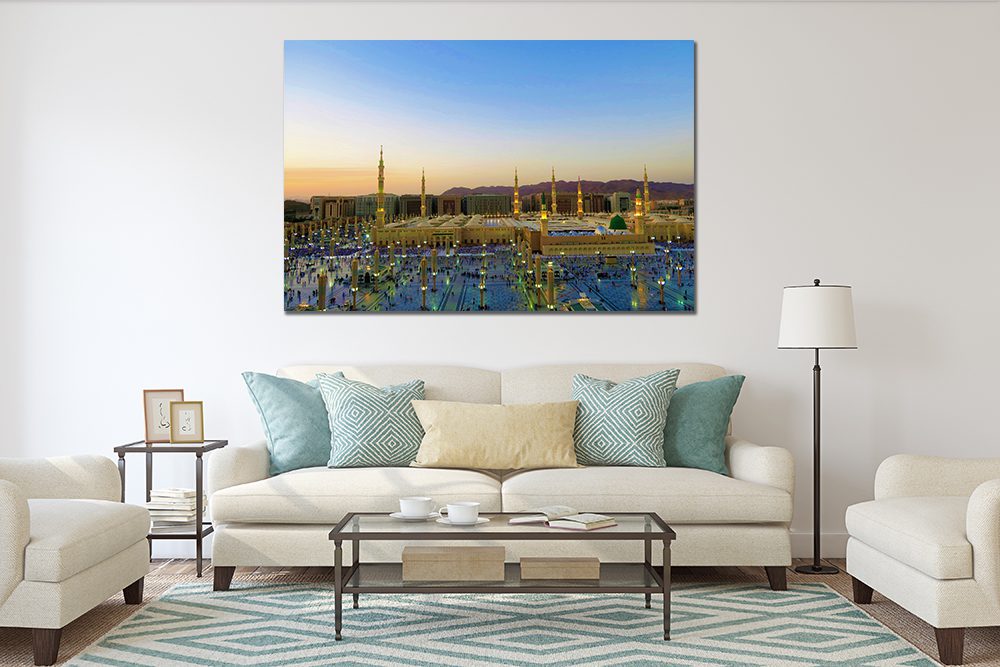 Evening view of Masjid-e-Nabawi Madina, Saudi Arabia Canvas