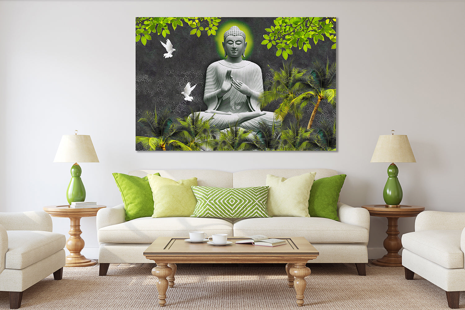 Spiritual Buddha Meditating Statue Wall Art