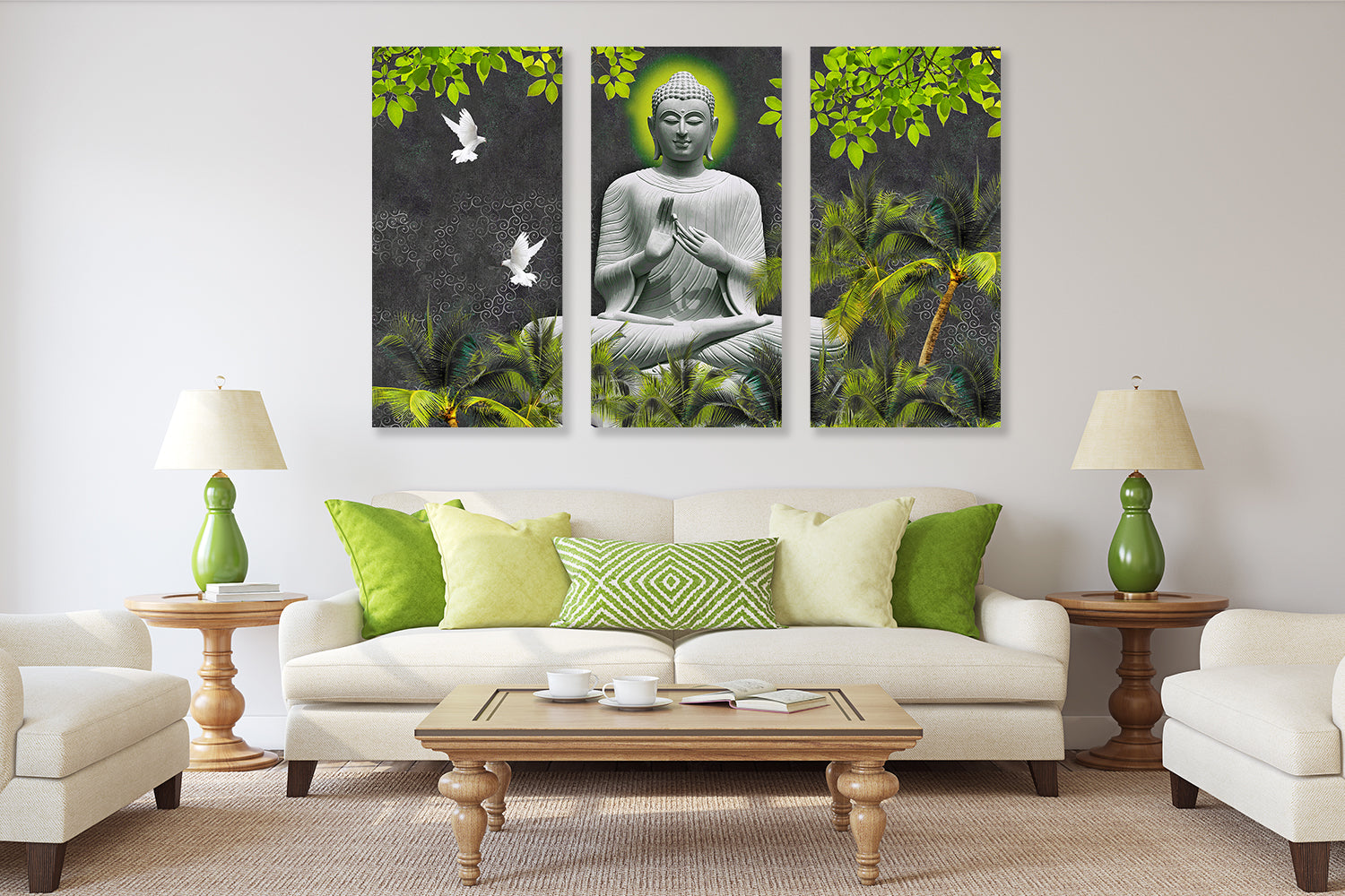 Spiritual Buddha Meditating Statue Wall Art