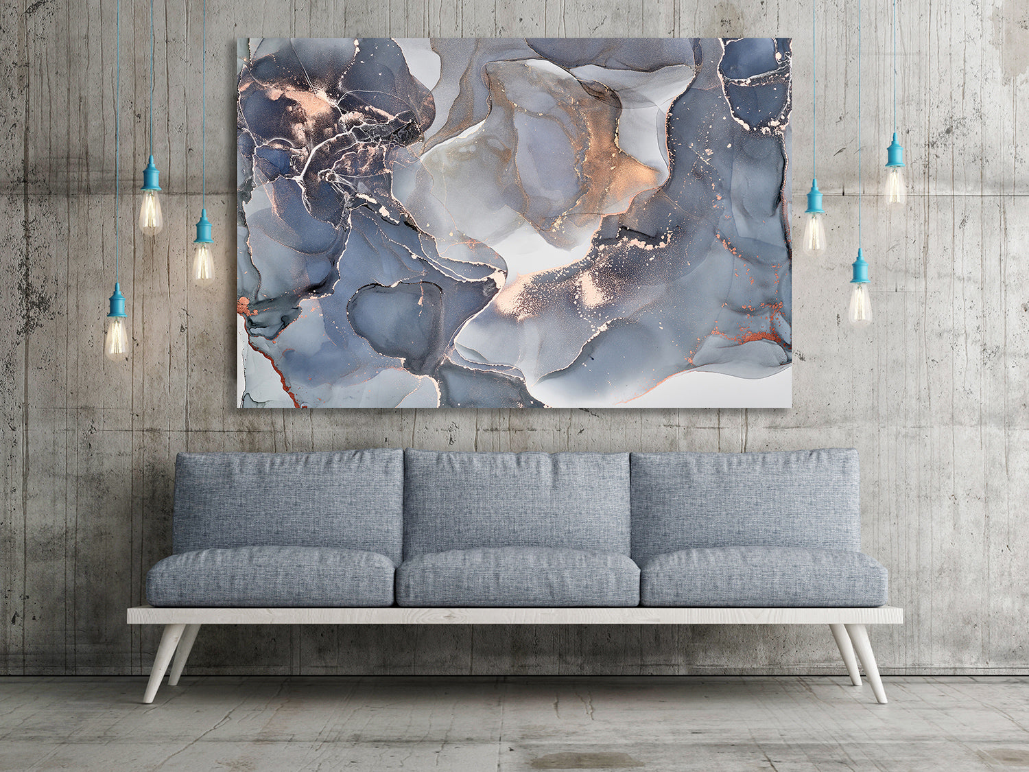 Abstract multicolored marble texture background. Design wrapping paper, Modern fluid art. Alcohol Ink Pattern Canvas Print