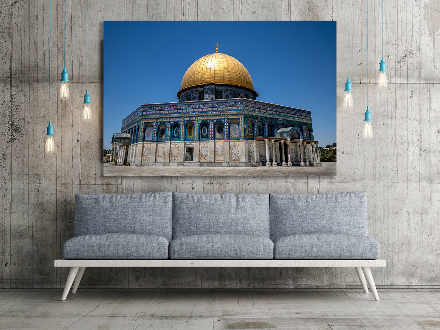 Al Aqsa Mosque Golden Dome Canvas Print Wall Art