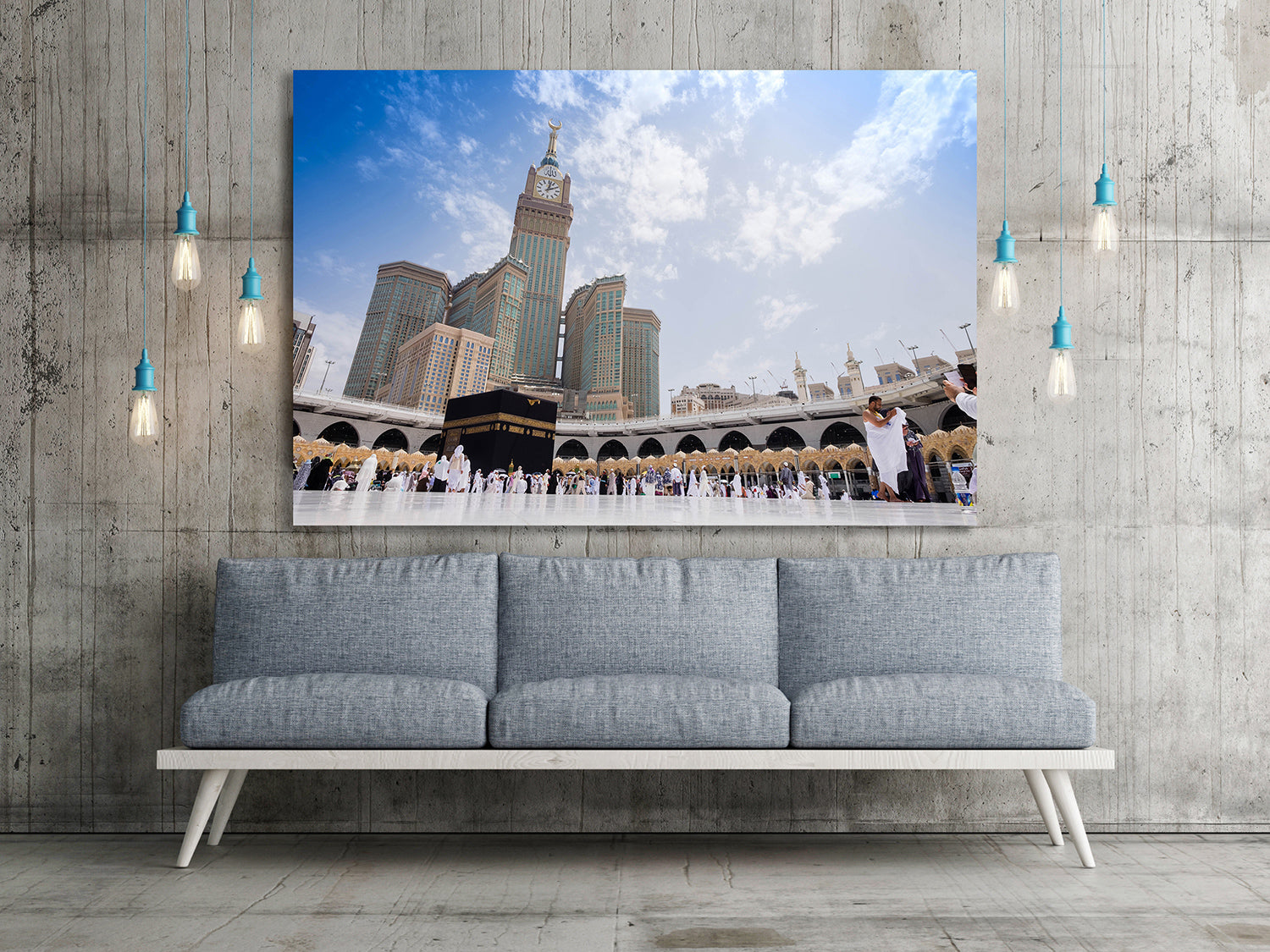 Makkah, Saudi Arabia - Muslim Pilgrims at The Kaaba in The Haram Mosque of Mecca , Saudi Arabia, In the morning during Hajj.