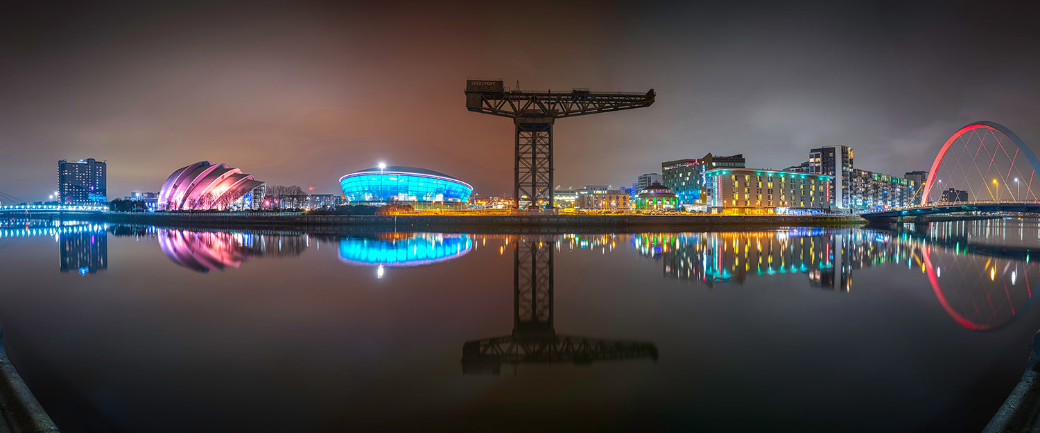 Glasgow Cityscape, looking north over the River Clyde, Canvas Wall Art