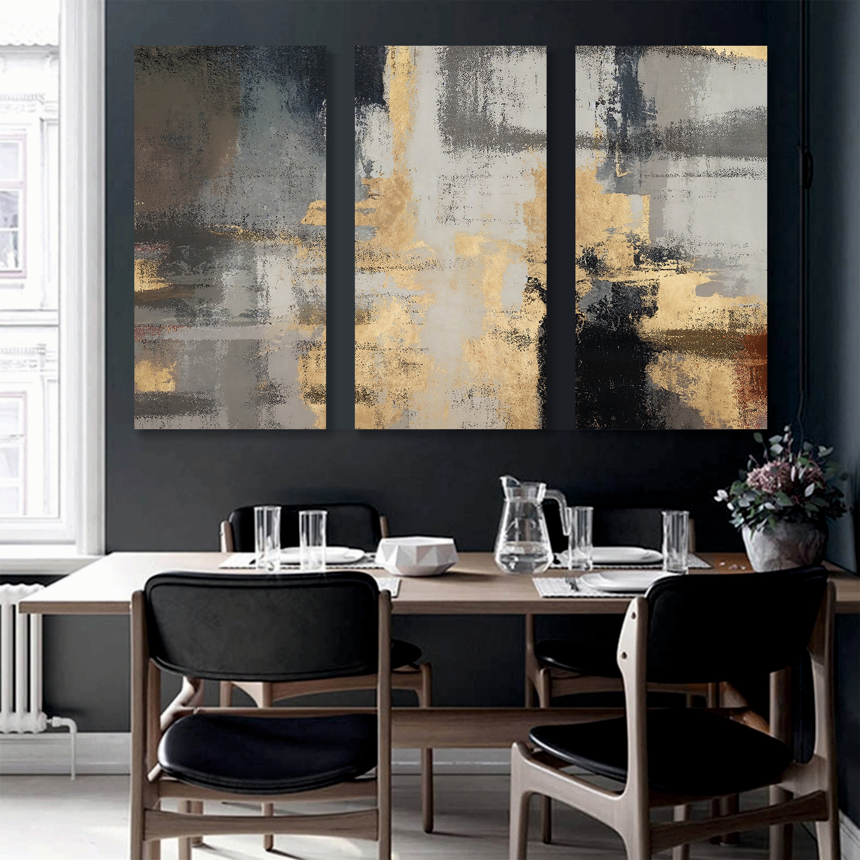 Abstract gray vintage texture background art pattern, golden textured carpet background Wall Art, Canvas