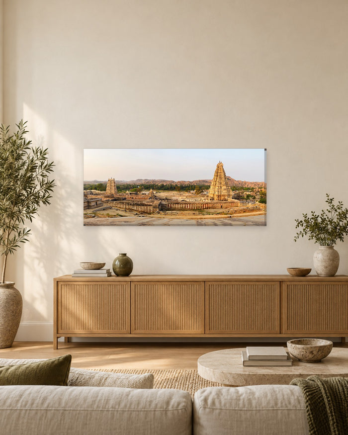 Virupaksha Temple Panoramic Canvas Wall Art - Shiva Temple at Hampi, Karnataka, India - Gallery Canvas - 38mm / 48 x 20 preview