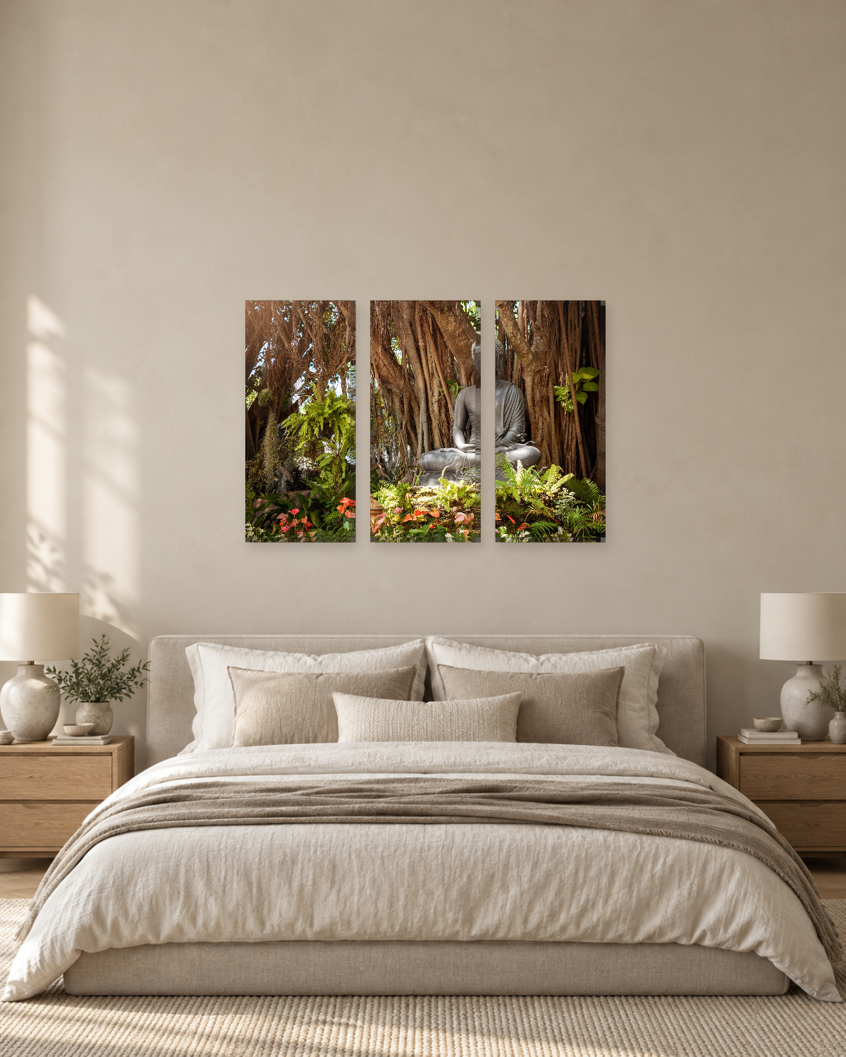 Buddha Statue Under a Banyan Tree - Zen Garden Canvas Wall Art - Gallery Canvas - 38mm / 48 x 32 / Unframed preview