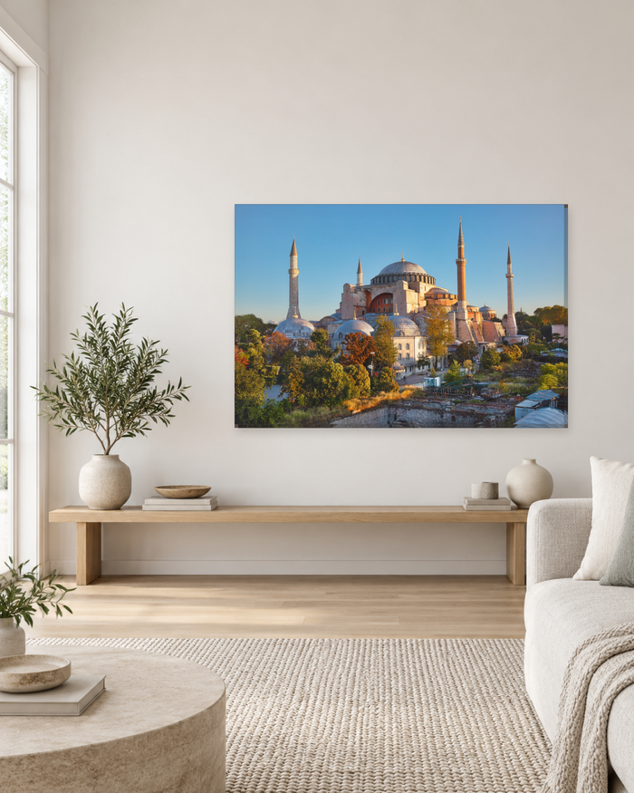 Hagia Sophia in Golden Evening Light - Istanbul Mosque Canvas Wall Art - Gallery Canvas - 38mm / 48 x 32 / Unframed preview