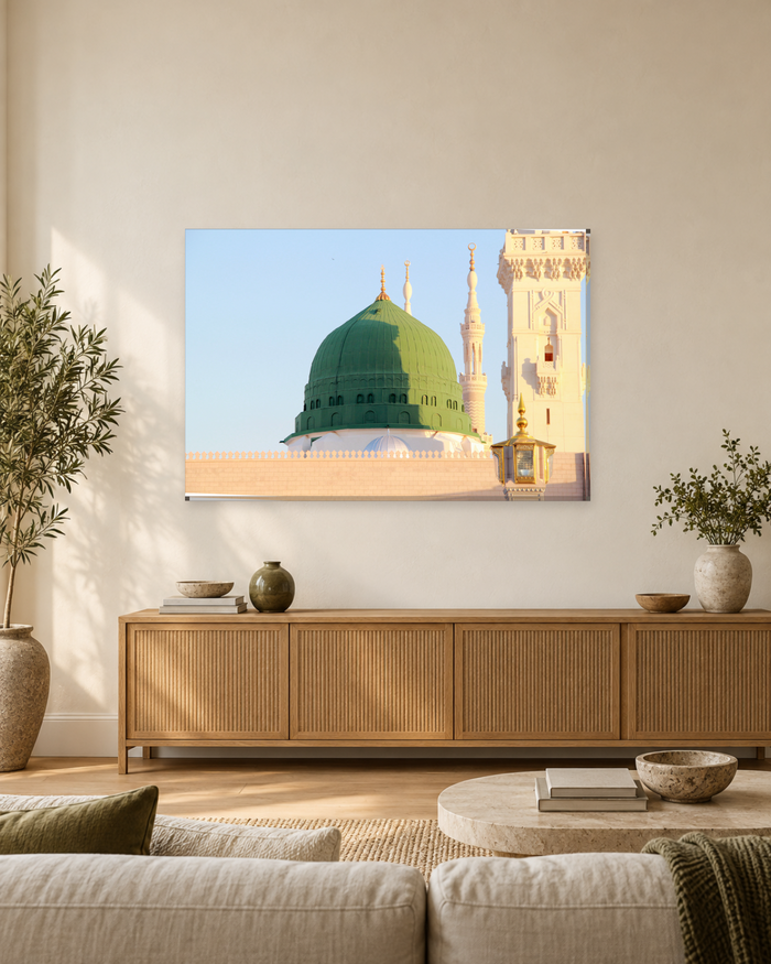 The Green Dome of Masjid an-Nabawi - Prophet's Mosque Madinah Canvas Wall Art - Gallery Canvas - 38mm / 48 x 32 / Unframed preview