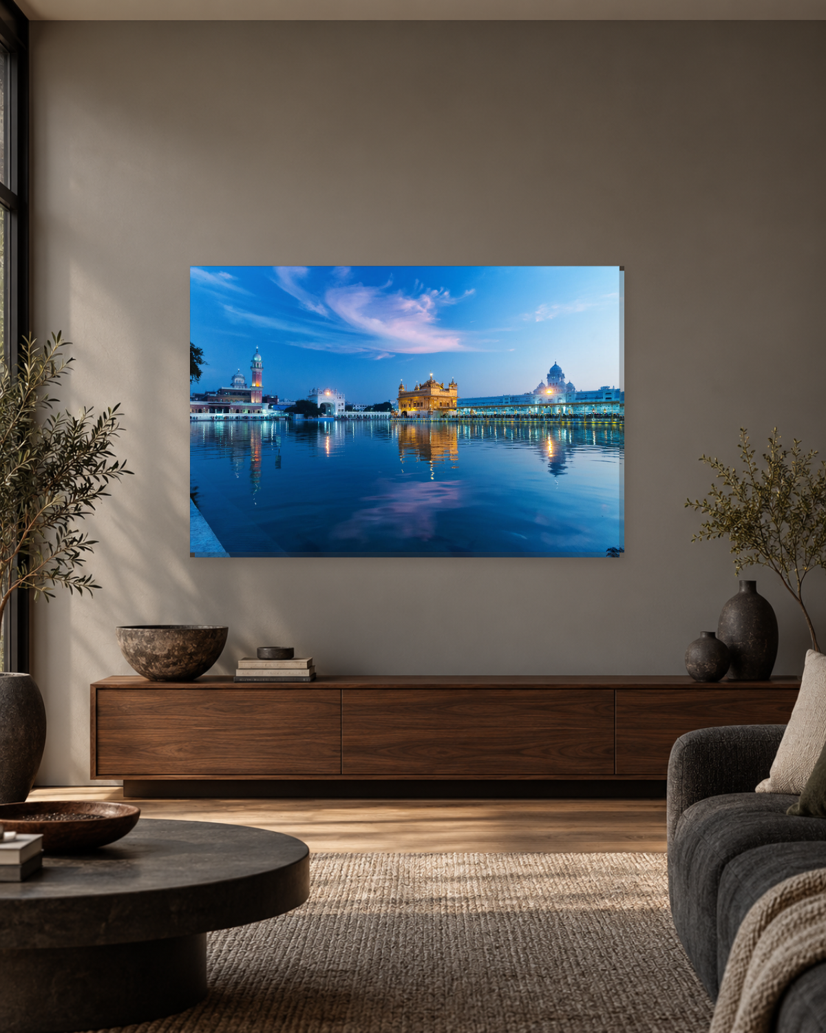 Golden Temple Amritsar at Blue Hour - Evening Sikh Canvas Wall Art - Gallery Canvas - 38mm / 48 x 32 / Unframed preview