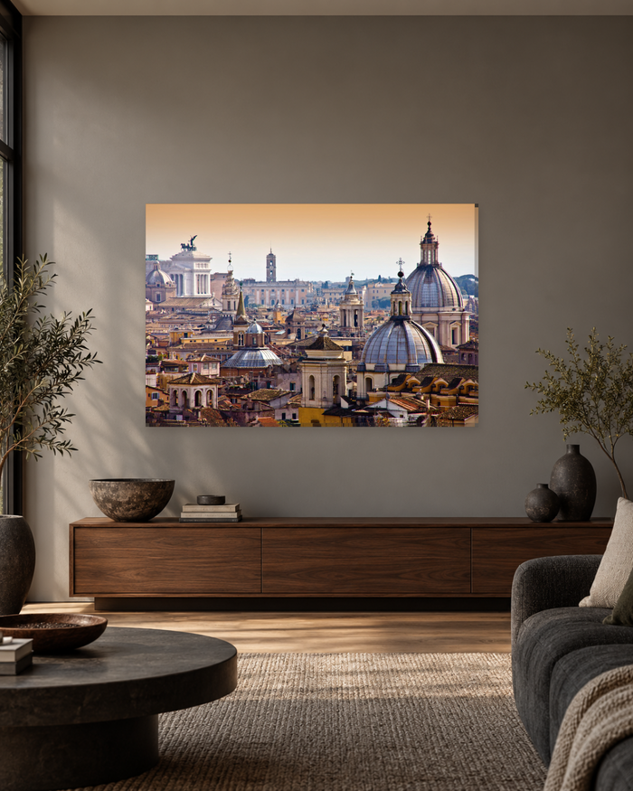 Rome Skyline with Church Domes - Italy City Canvas Wall Art - Gallery Canvas - 38mm / 48 x 32 / Unframed preview