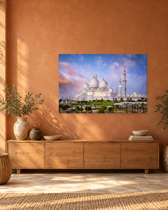 Sheikh Zayed Grand Mosque Abu Dhabi at Dusk - Islamic Canvas Wall Art - Gallery Canvas - 38mm / 48 x 32 / Unframed preview