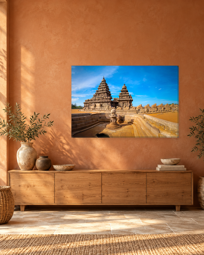 Shore Temple Mahabalipuram - Tamil Nadu India Canvas Wall Art - Gallery Canvas - 38mm / 48 x 32 / Unframed preview