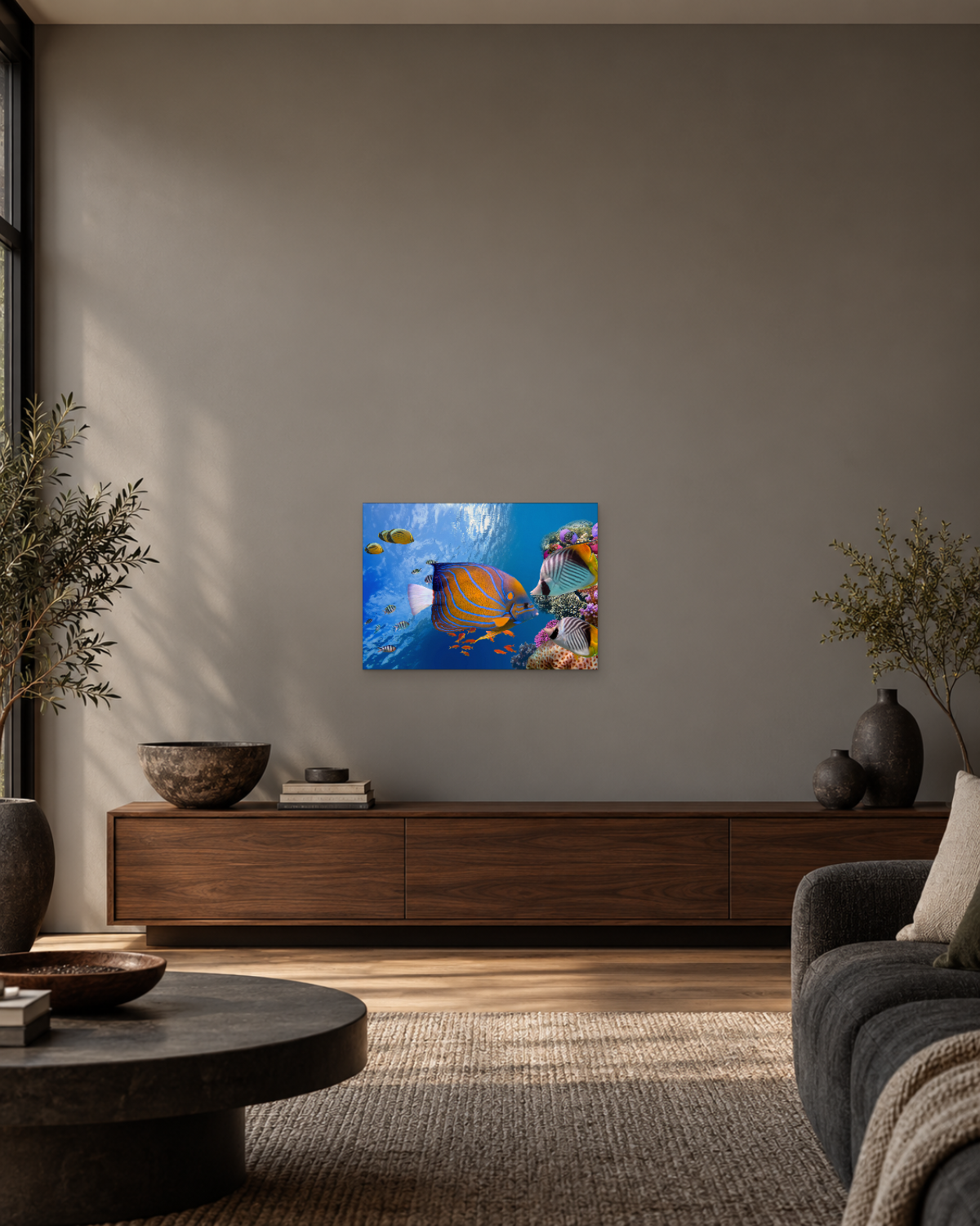 Tropical Fish Coral Reef Canvas Wall Art - Angelfish Under the Sea - Gallery Canvas - 38mm / 48 x 32 / Unframed preview