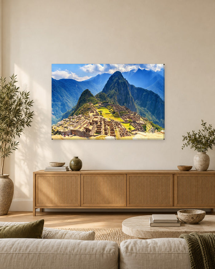 Machu Picchu Peru Canvas Wall Art - Inca City and Green Mountains - Gallery Canvas - 38mm / 48 x 32 / Unframed preview