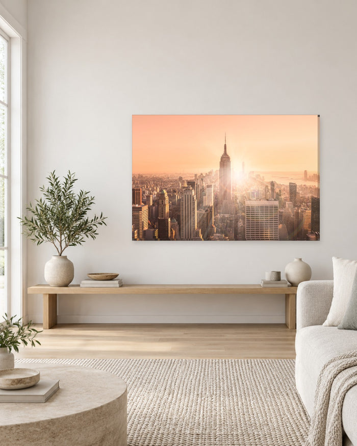 New York Skyline at Sunrise Canvas Wall Art - Empire State Building - Gallery Canvas - 38mm / 48 x 32 / Unframed preview