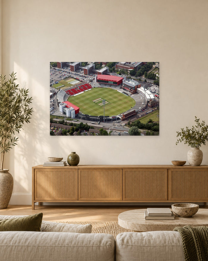 Cricket Wall Art - Old Trafford Cricket Ground Manchester Aerial Canvas - Gallery Canvas - 38mm / 48 x 32 / Unframed preview