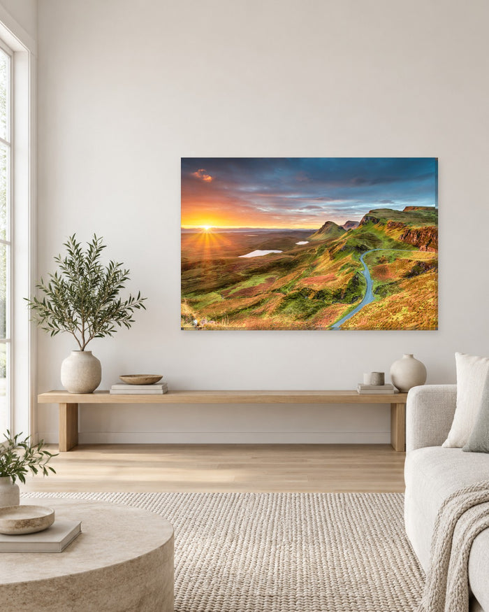 Isle of Skye Winding Road at Sunset Canvas Wall Art - Scottish Highlands - Gallery Canvas - 38mm / 48 x 32 / Unframed preview