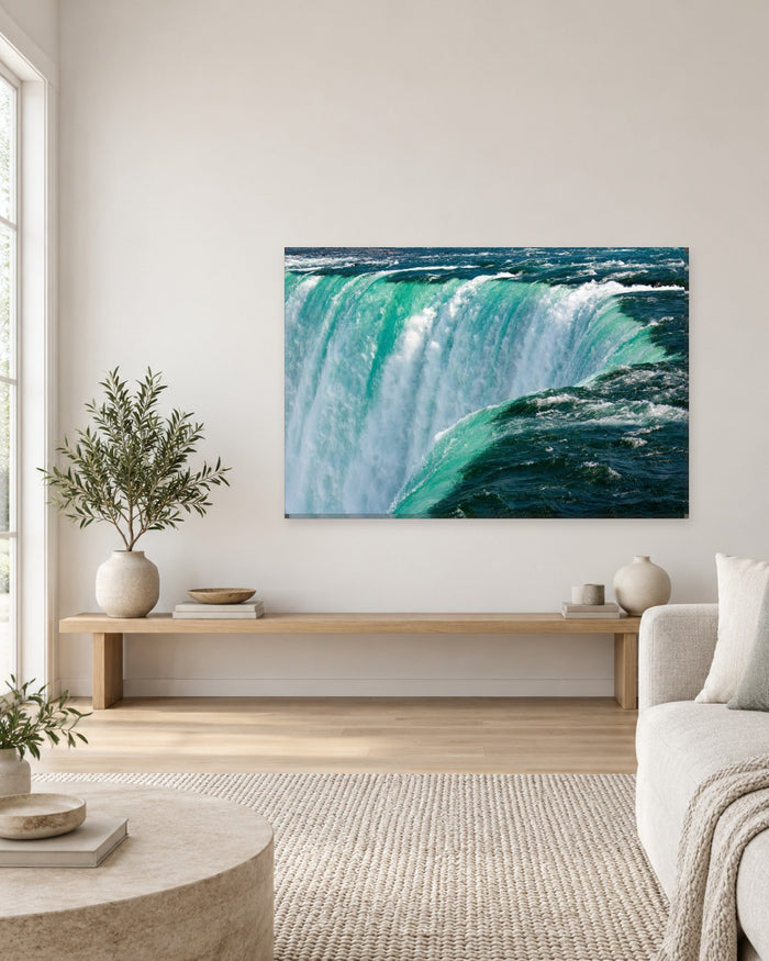 Niagara Falls Edge Canvas Wall Art - Rushing Turquoise Water - Gallery Canvas - 38mm / 48 x 32 / Unframed preview