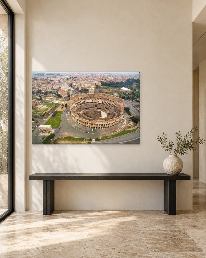 Colosseum Rome Aerial View Canvas Wall Art - Italy City Art - Gallery Canvas - 38mm / 48 x 32 / Unframed preview