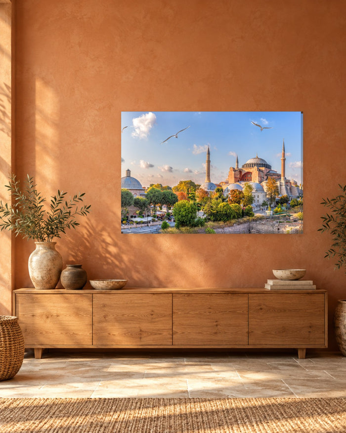Hagia Sophia Istanbul with Seagulls - Turkey Canvas Wall Art - Gallery Canvas - 38mm / 48 x 32 / Unframed preview
