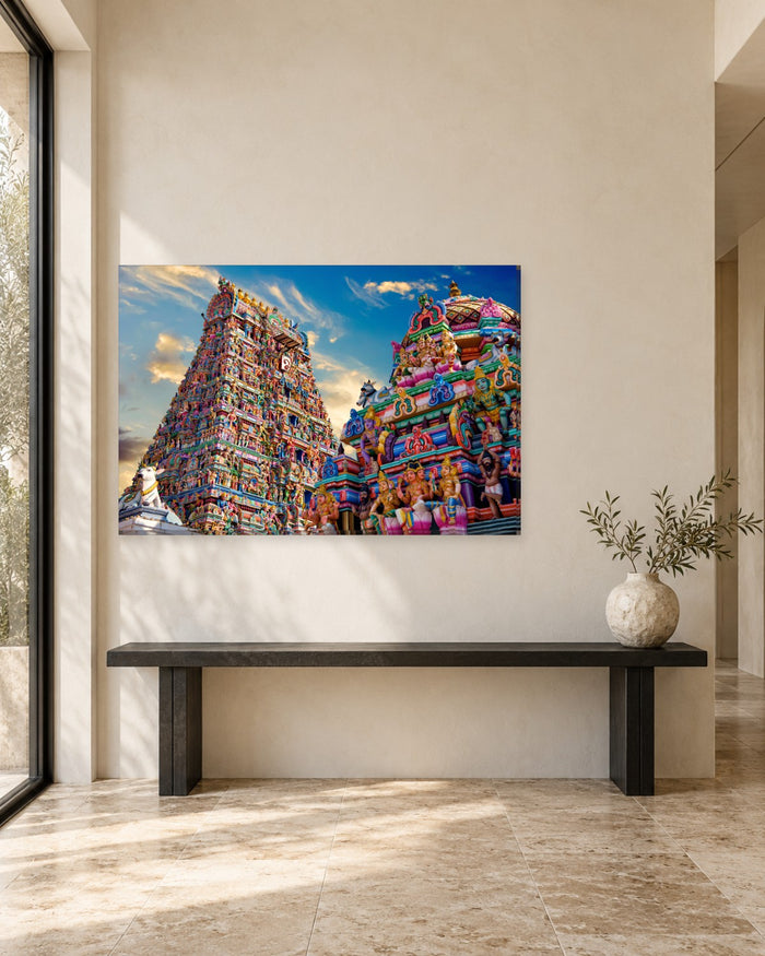 Kapaleeshwarar Temple Gopuram Chennai Canvas Wall Art - Colourful Hindu Tower - Gallery Canvas - 38mm / 48 x 32 / Unframed preview