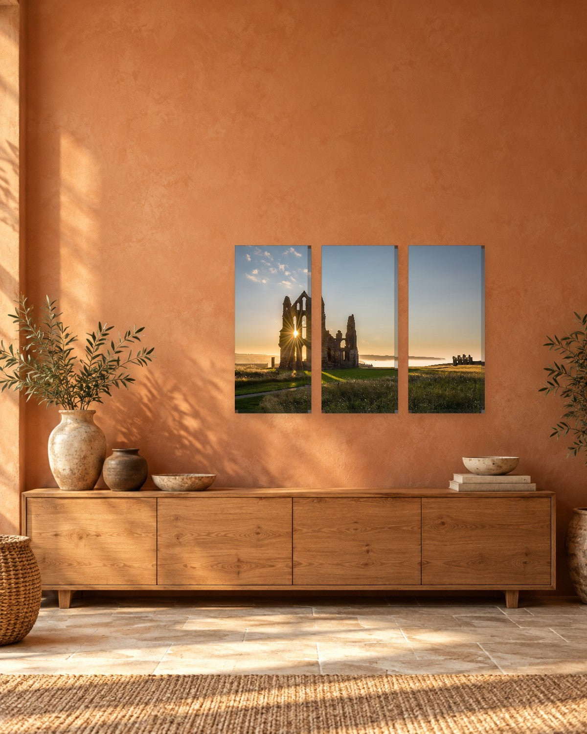 Whitby Abbey Canvas Wall Art - Gothic Ruins at Sunrise, North Yorkshire - Gallery Canvas - 38mm / 48 x 32 / Unframed preview