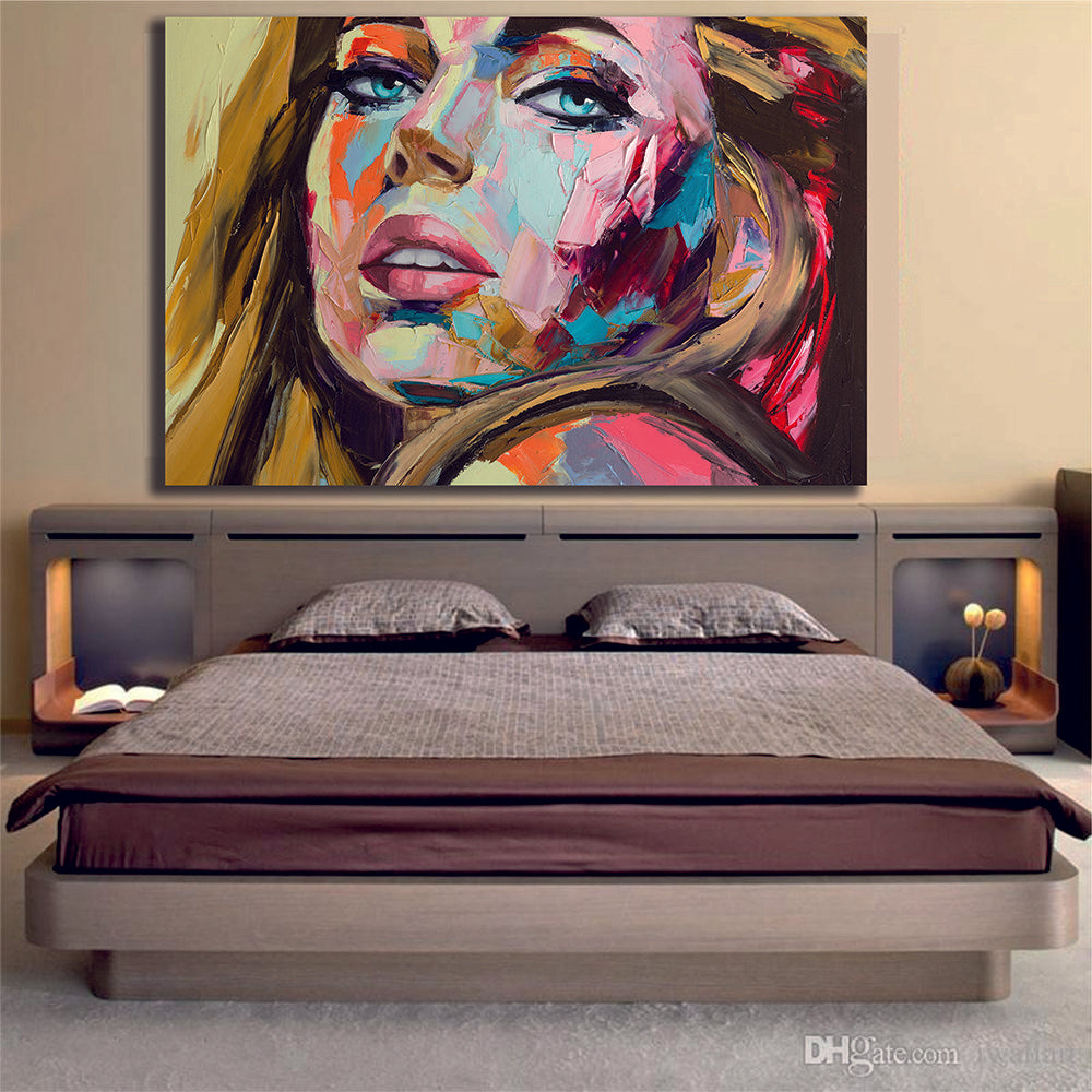 A Fantasy Brushstroke Painting Woman Portrait Canvas Print Wall Art