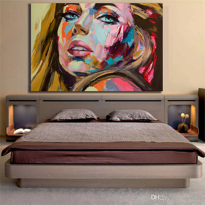 A Fantasy Brushstroke Painting Woman Portrait Canvas Print Wall Art