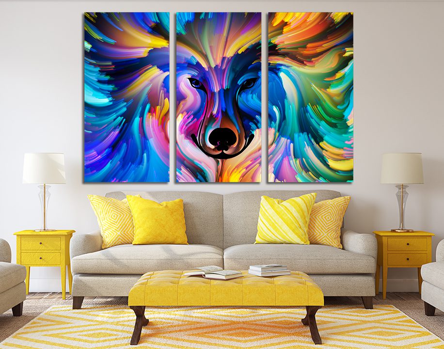 Abstract Canine Canvas Wall Art