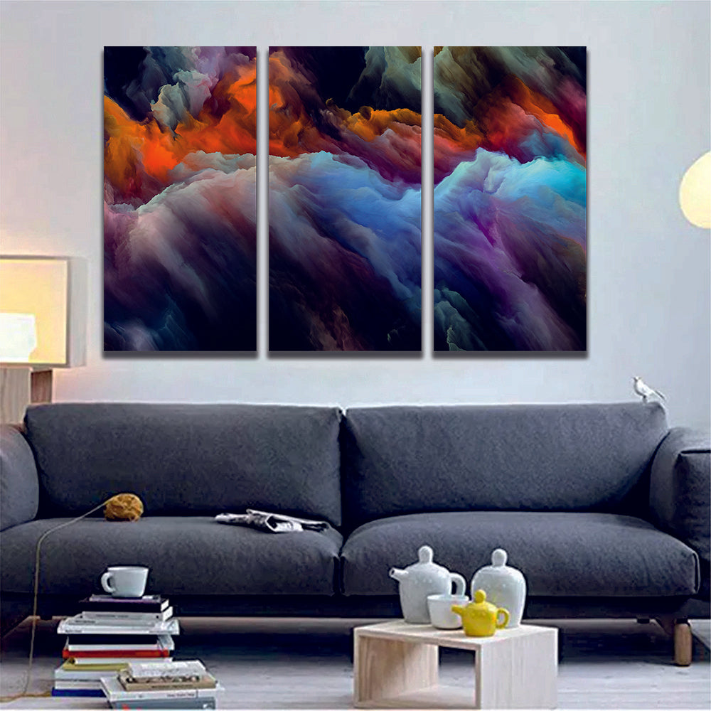 Blue Green Red Black Cloud Abstract Art Hues Gradients Canvas Print Wall Art