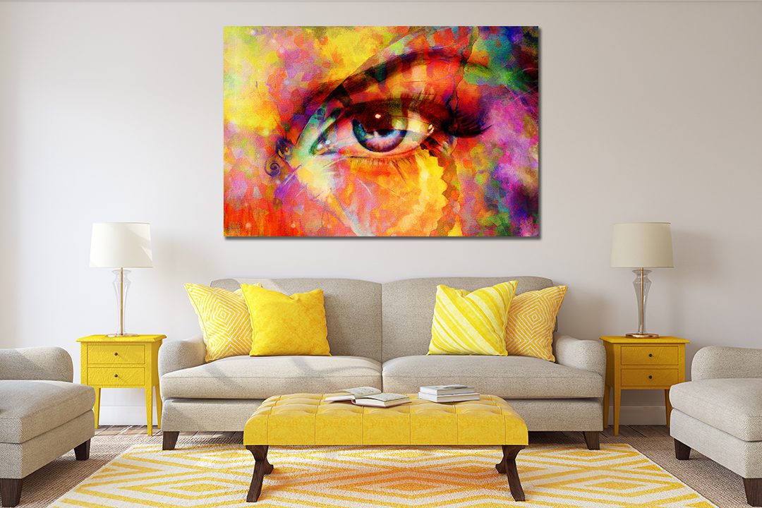 Abstract Butterflies & Womans Eye Canvas Wall Art - | MyCanvases
