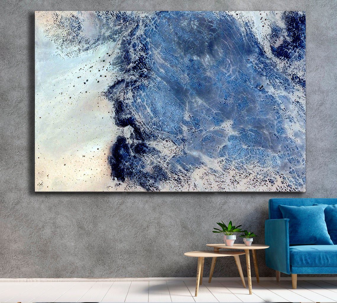 Stone head, Abstract photography of the deserts of Africa from the air Canvas Print Wall Art