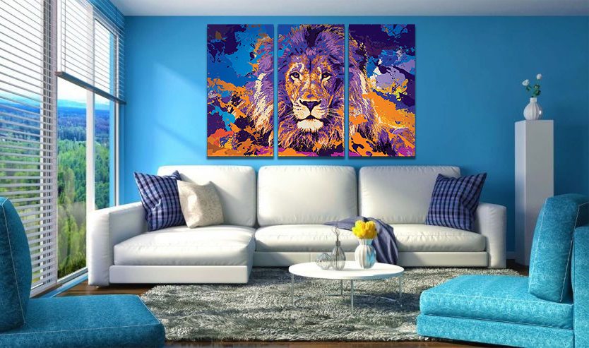 Lion Abstract Canvas Wall Art