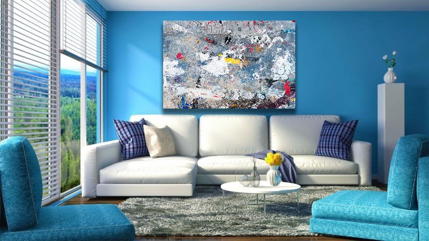 Abstract Painting, Art paint on wall Liquid Marble Canvas Print Wall Art