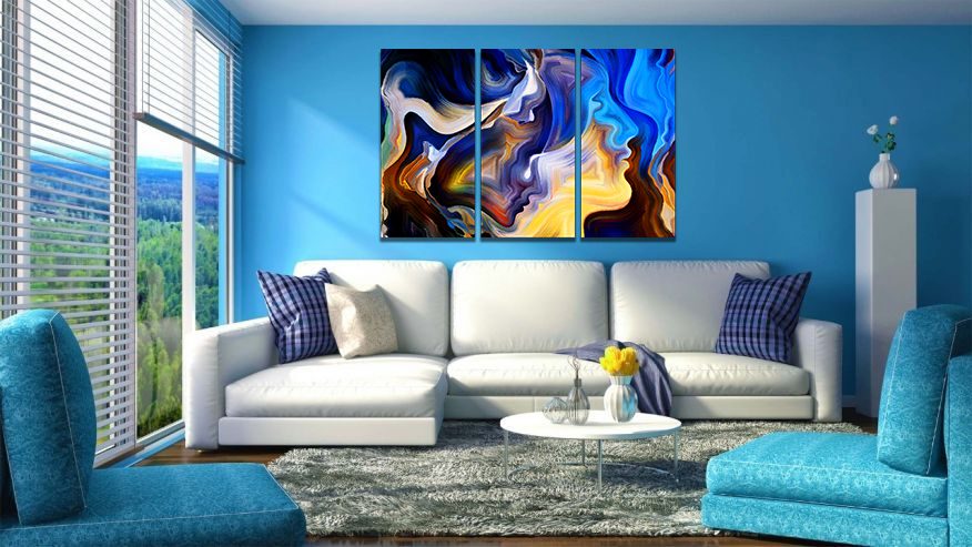 Liquid Marble Faces Human Blue Yellow Black