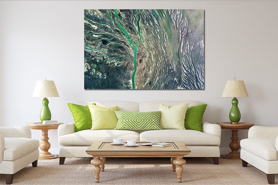 Abstract photography of the deserts of Africa from the air Canvas Print Wall Art