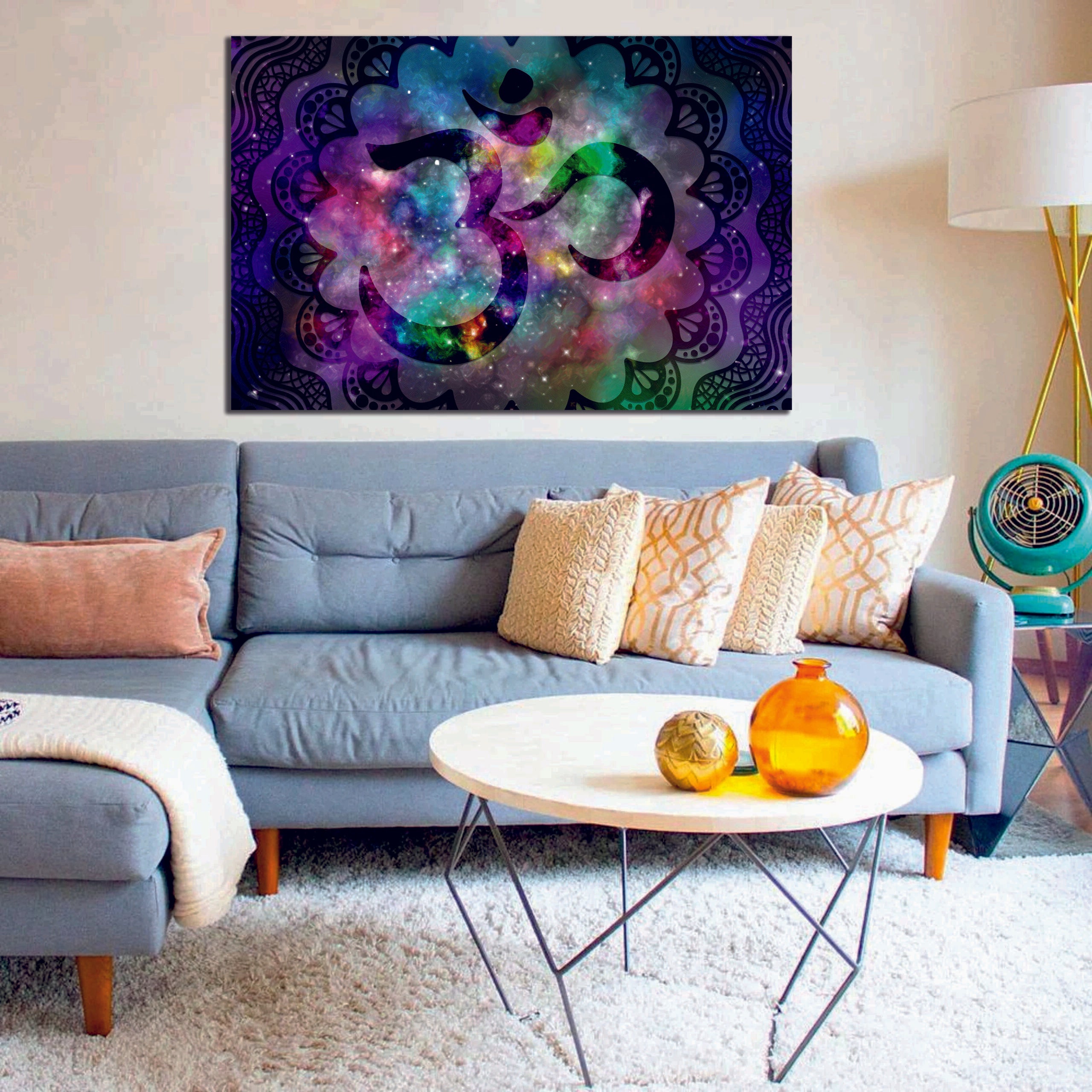 Om Hinduism Symbol Abstract Mandala Canvas