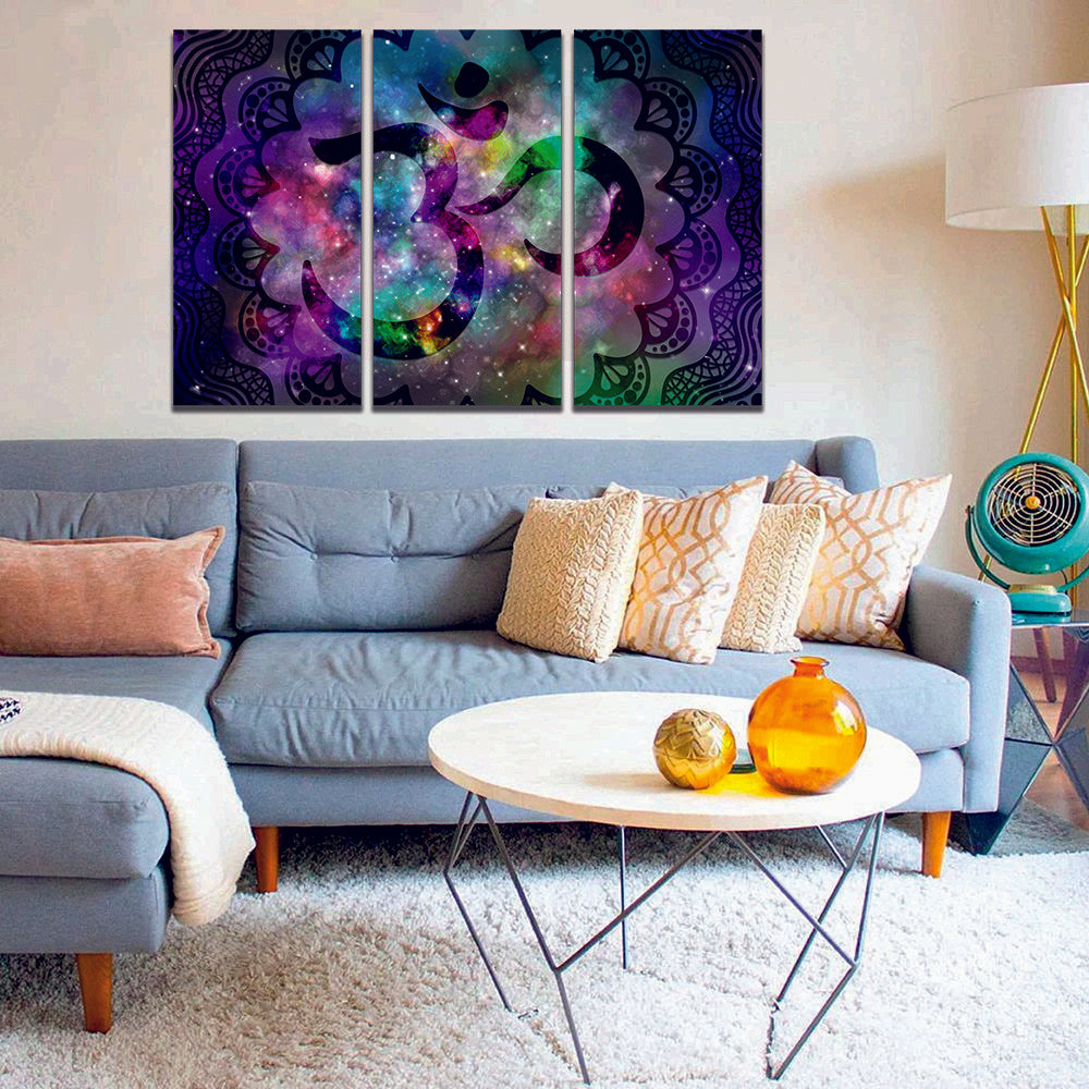 Om Hinduism Symbol Abstract Mandala Canvas