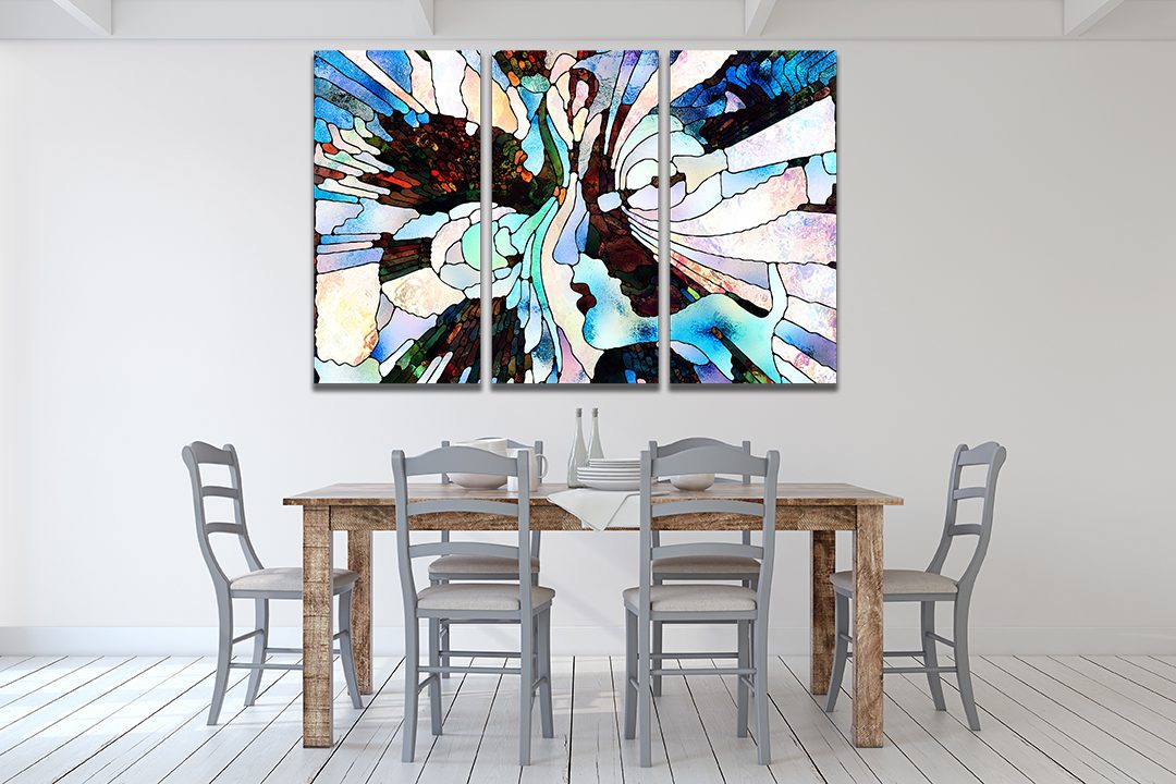 Stained Glass Mosaic Multicoloured Canvas Print Wall Art