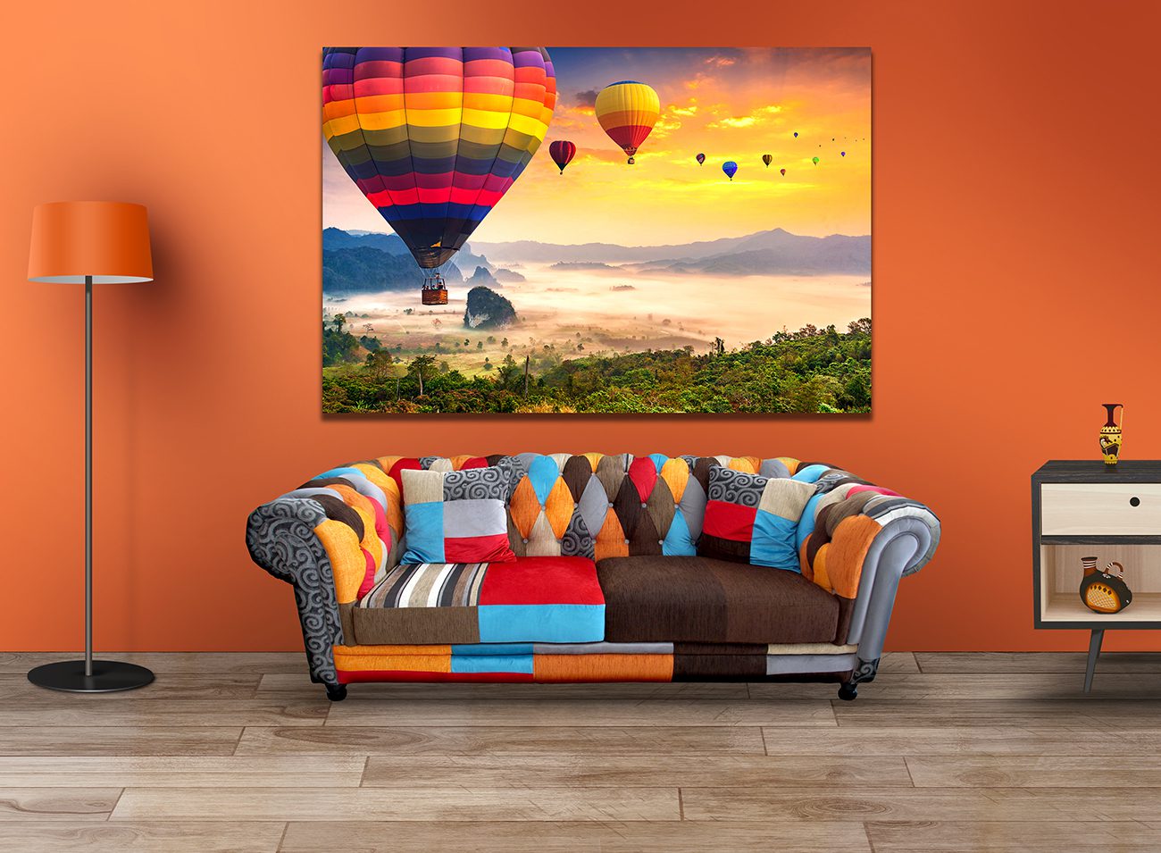 Hot Air Balloons Above Clouds Canvas Wall Art - | MyCanvases