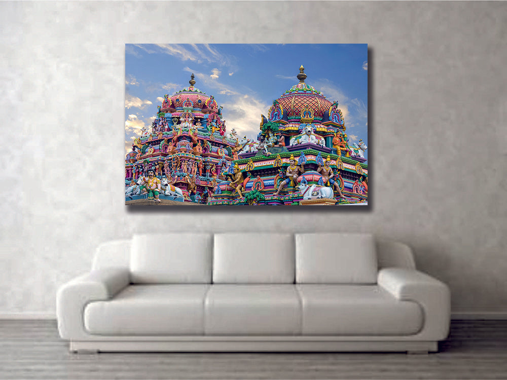 Colourful Gopura Hindu Kapaleeshwarar Temple, Chennai, Tamil Nadu Canvas Print | MyCanvases