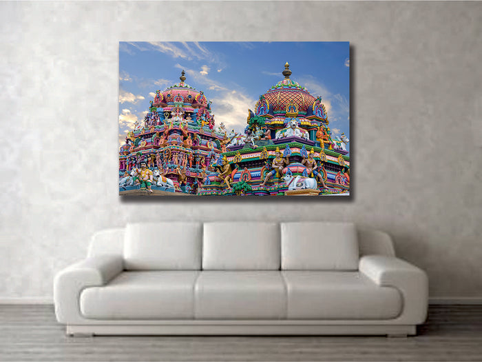 Colourful Gopura Hindu Kapaleeshwarar Temple, Chennai, Tamil Nadu Canvas Print | MyCanvases