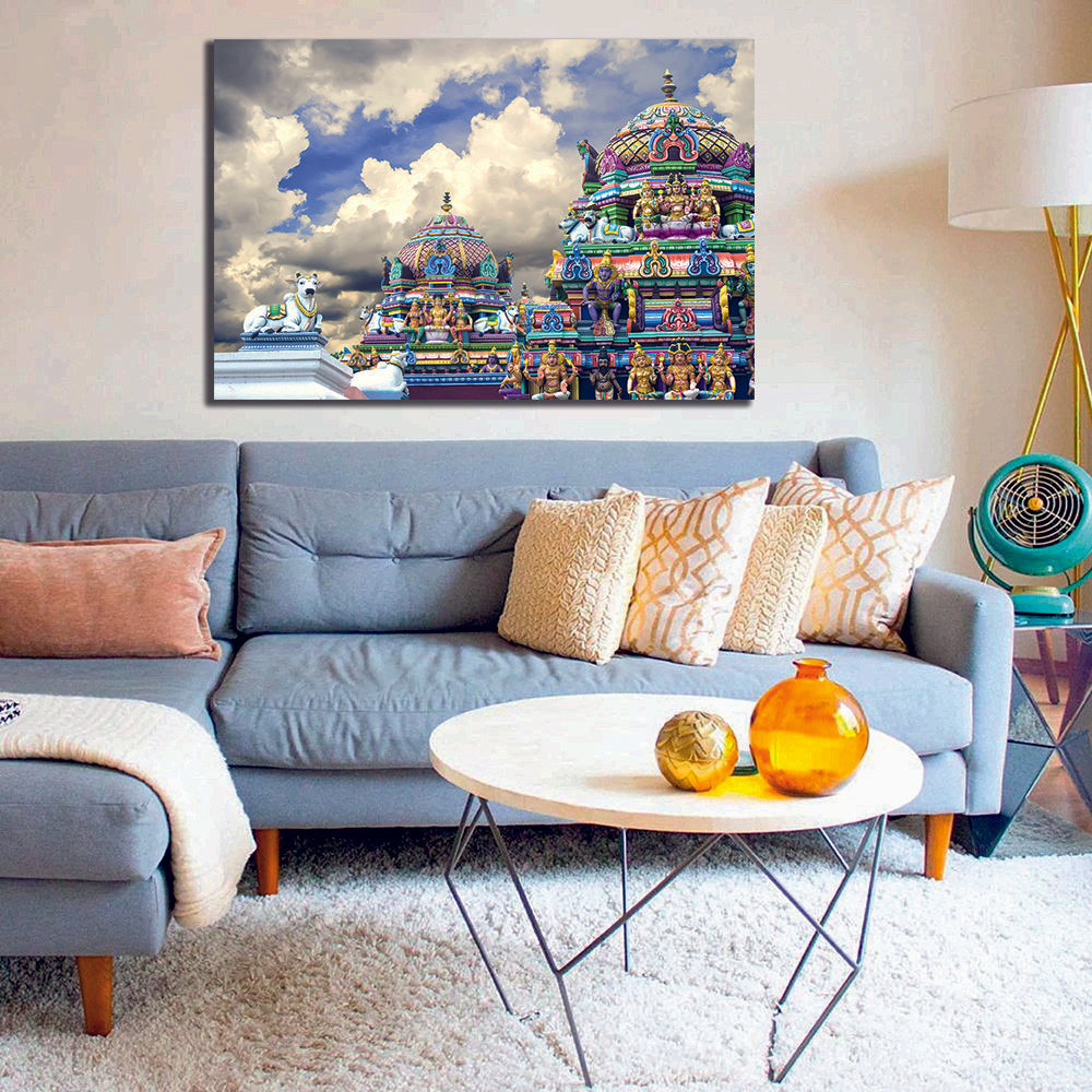 Gopura Colourful Hindu Kapaleeshwarar Temple, Chennai, Tamil Nadu, South India - Canvas Prints