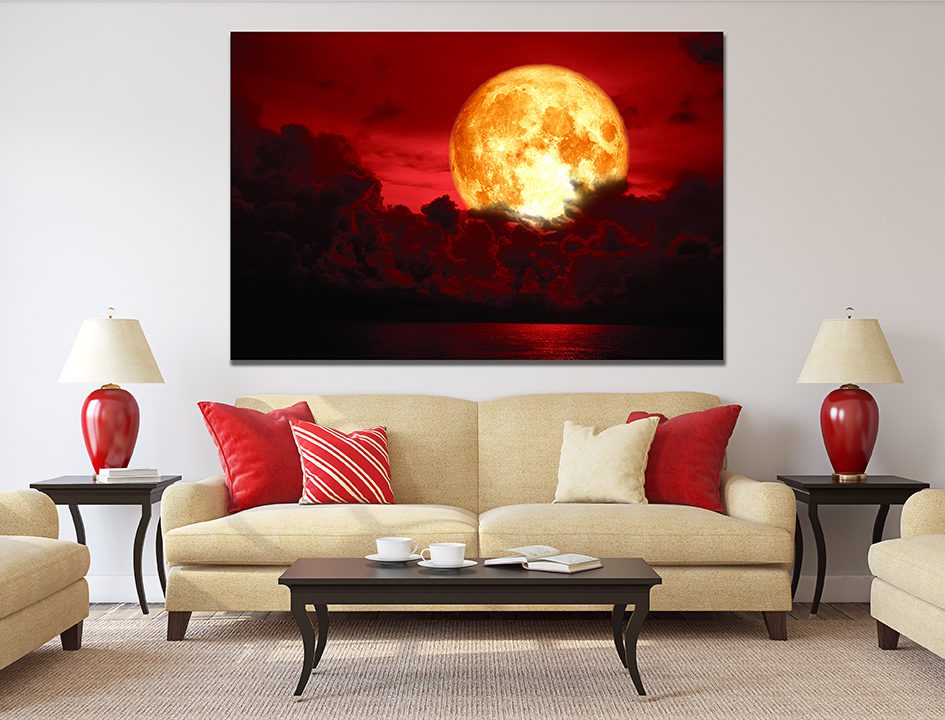 Abstract Blood Moon Canvas Wall Art - | My Canvases