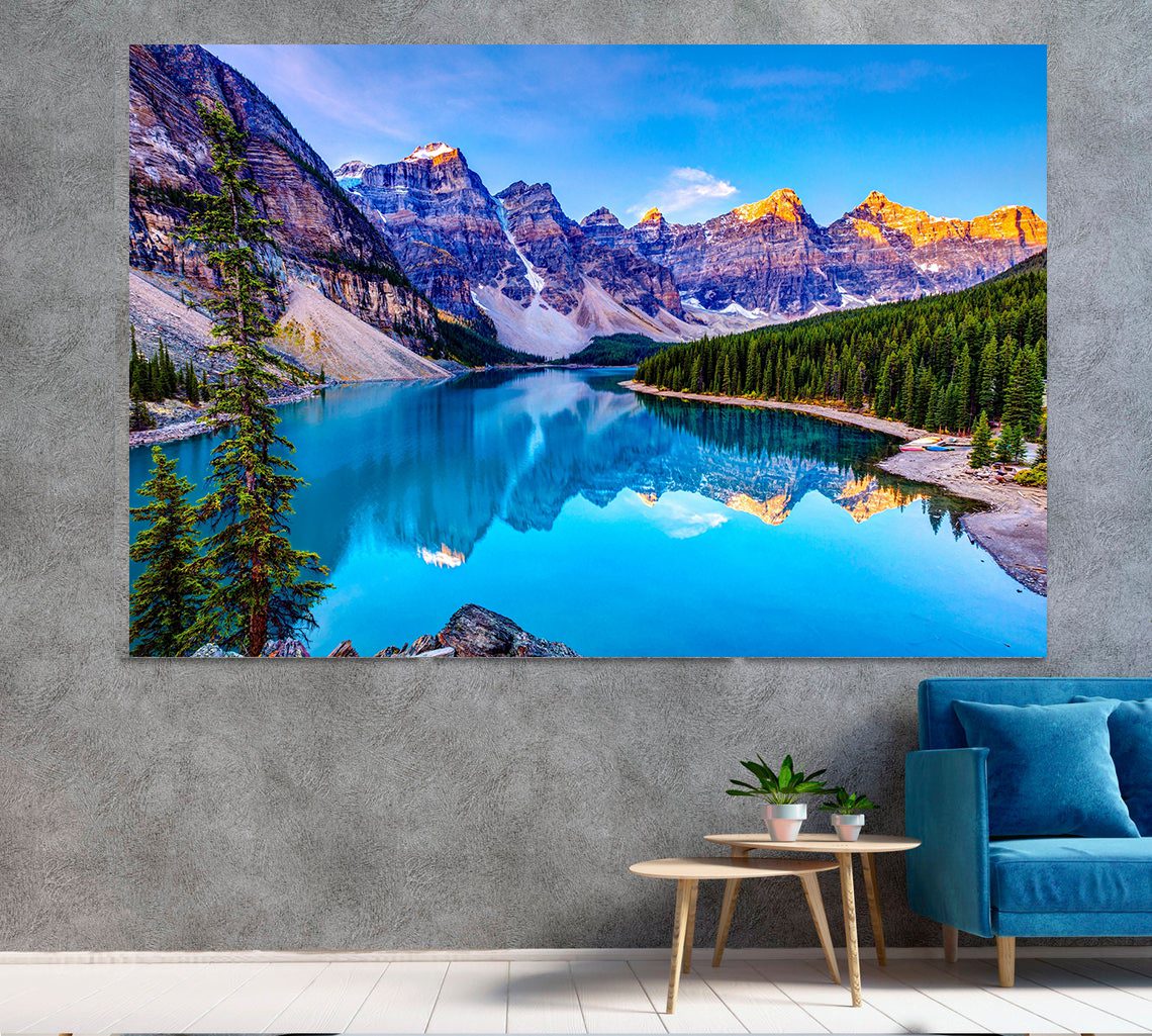 Moraine Lake Canada Mountains Canvas Wall Art