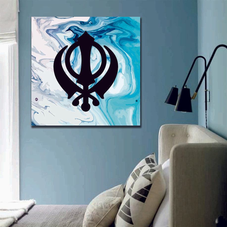 Dark Leaf Khanda Sikh Canvas Print Wall Art