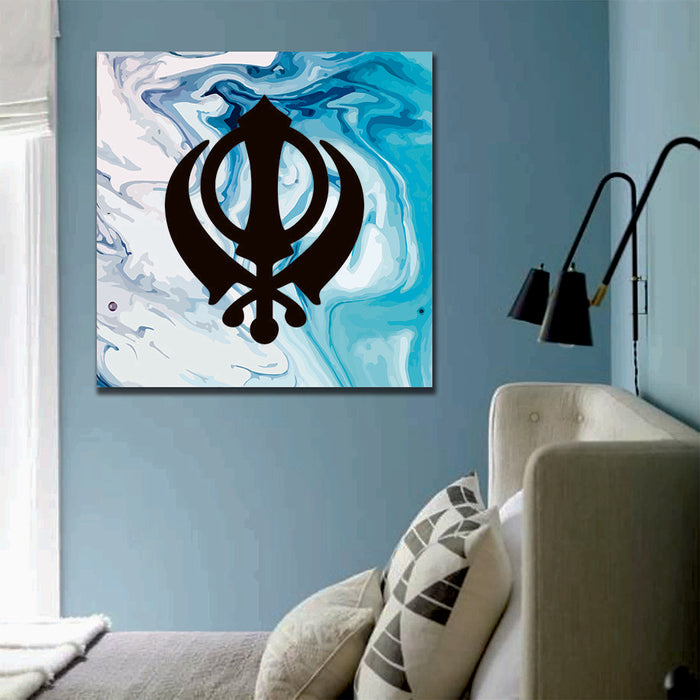 Dark Leaf Khanda Sikh Canvas Print Wall Art