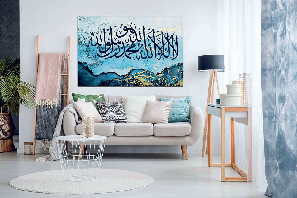 Blue Marble Effect Kalma Wall Art Canvas Prints