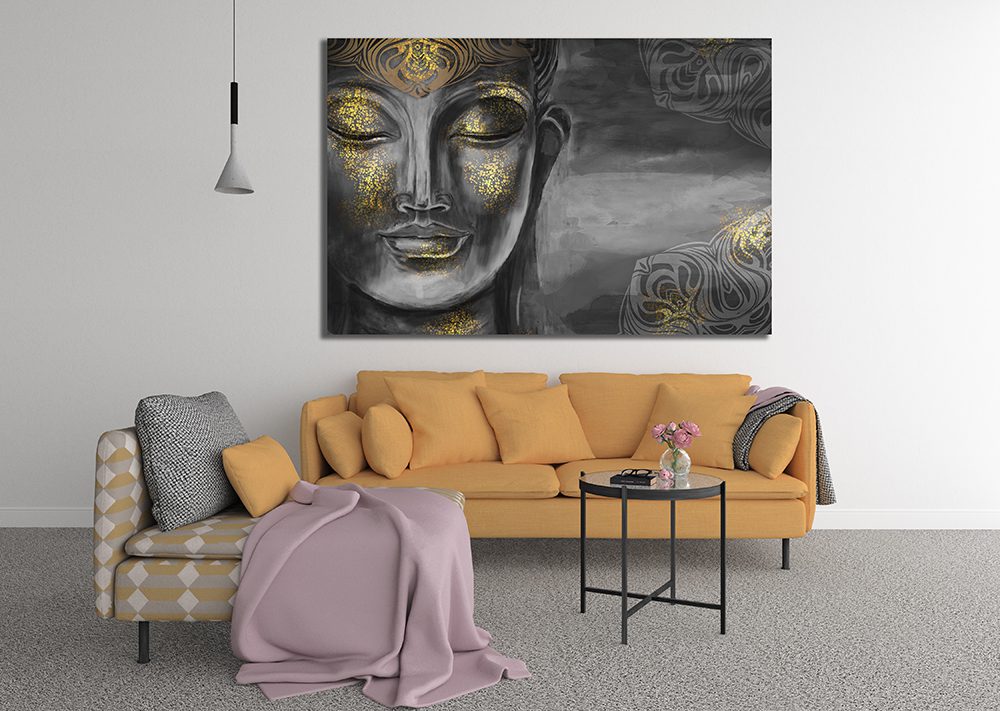 Buddha Black Gold Canvas Wall Art