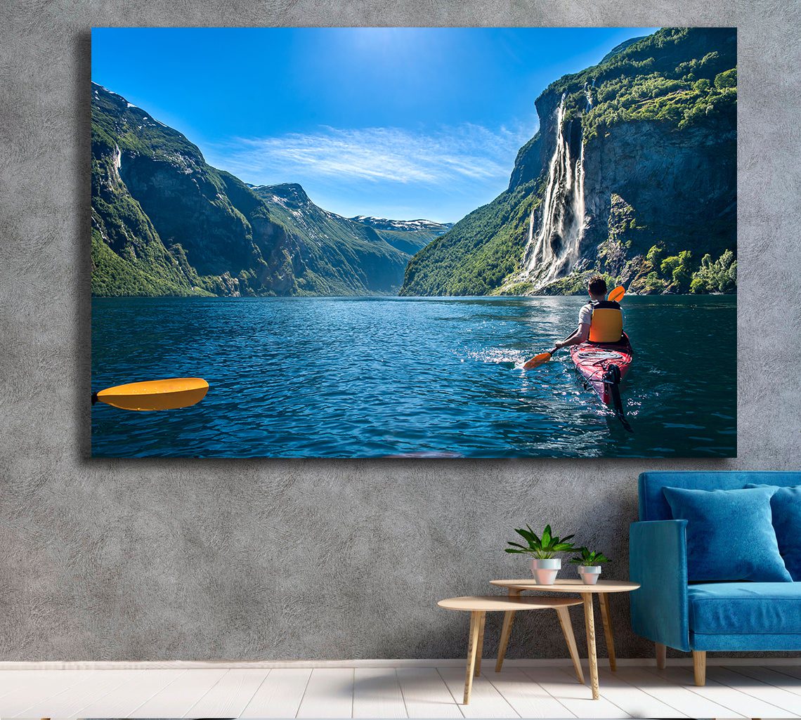 Canoe Isolation Mountain Canvas Wall Art - | MyCanvases